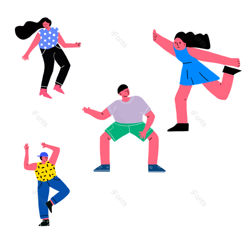 校园图片,跳舞元素,男孩PNG,女孩免抠素材